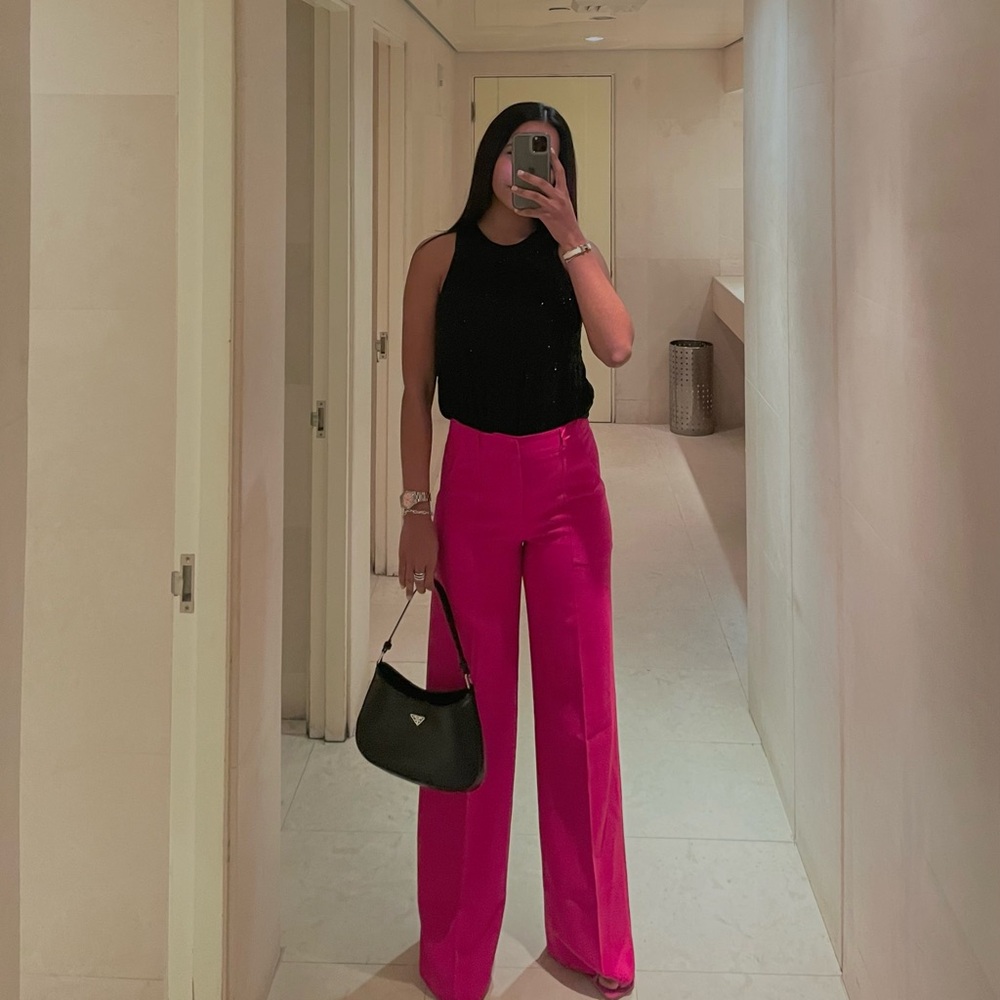 Aqua Women's Pink Wide-Leg Pants